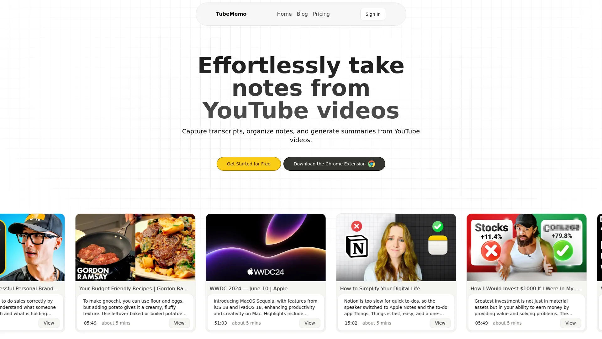 Tube Memo screenshot