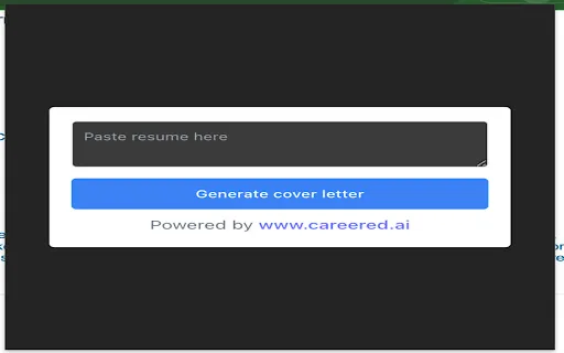 CareerEd Cover Letter Generator screenshot