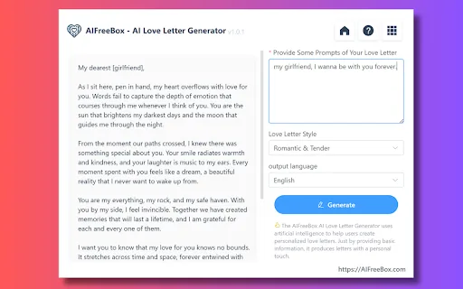 Love Letter Generator screenshot