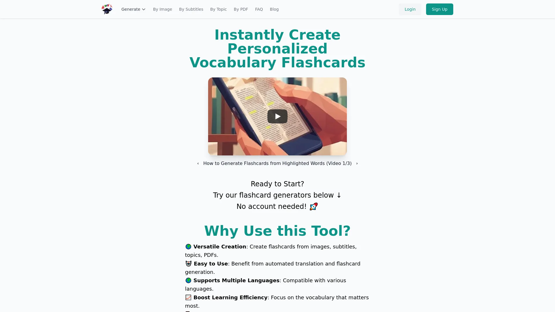 Translated Vocabulary Flashcards Generator screenshot