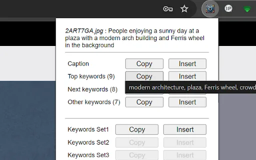 jKeywording screenshot