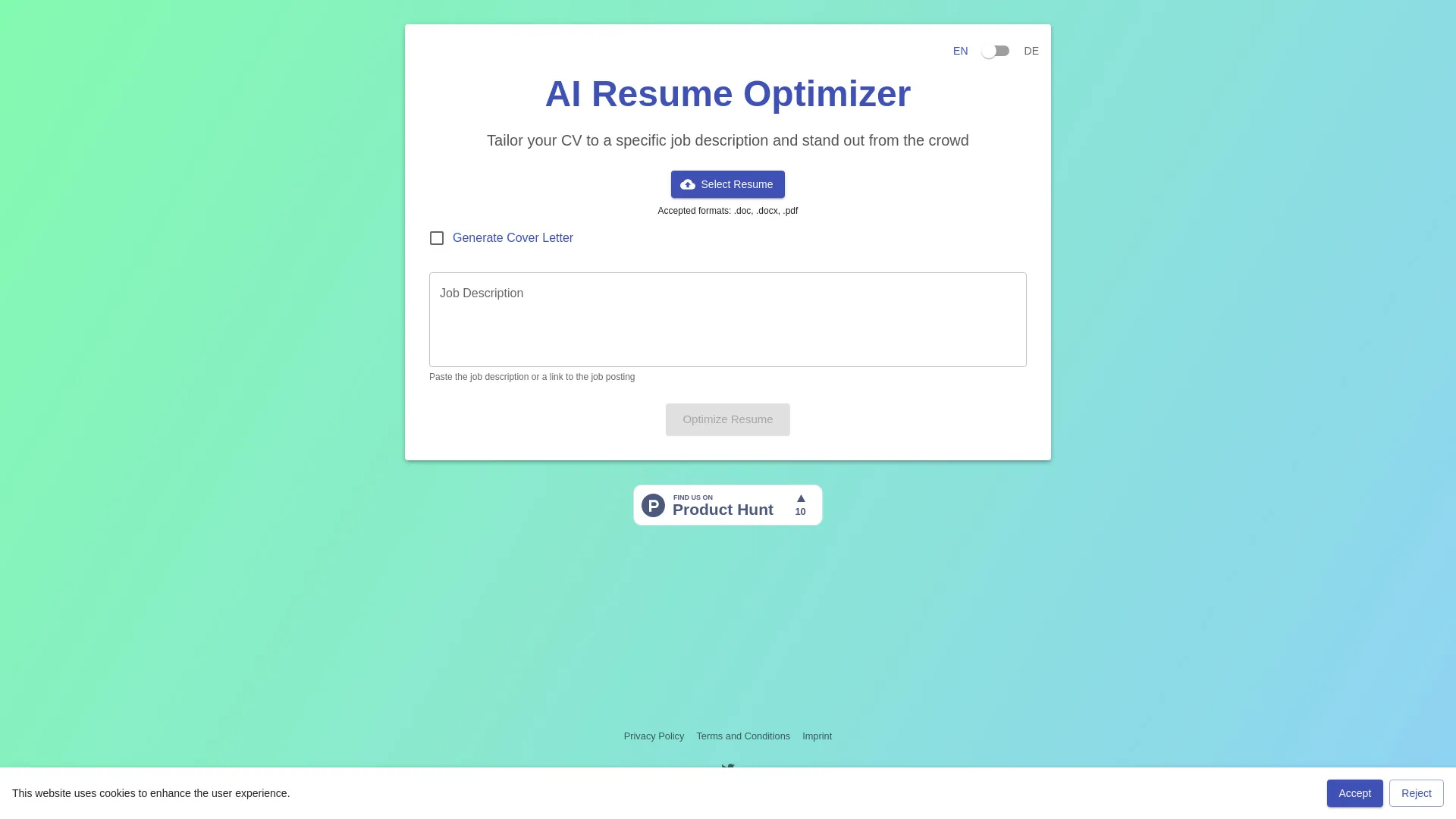 AI Resume Optimizer screenshot