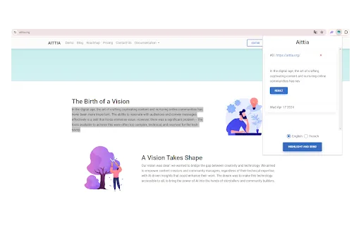 AITTIA Chrome Extension screenshot