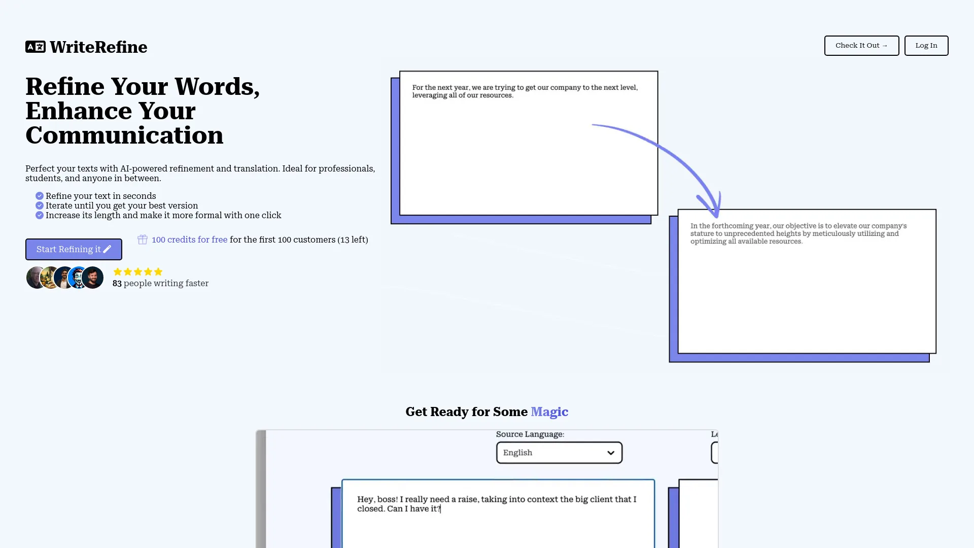 WriteRefine screenshot