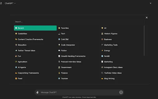 ChatGPT Prompts screenshot