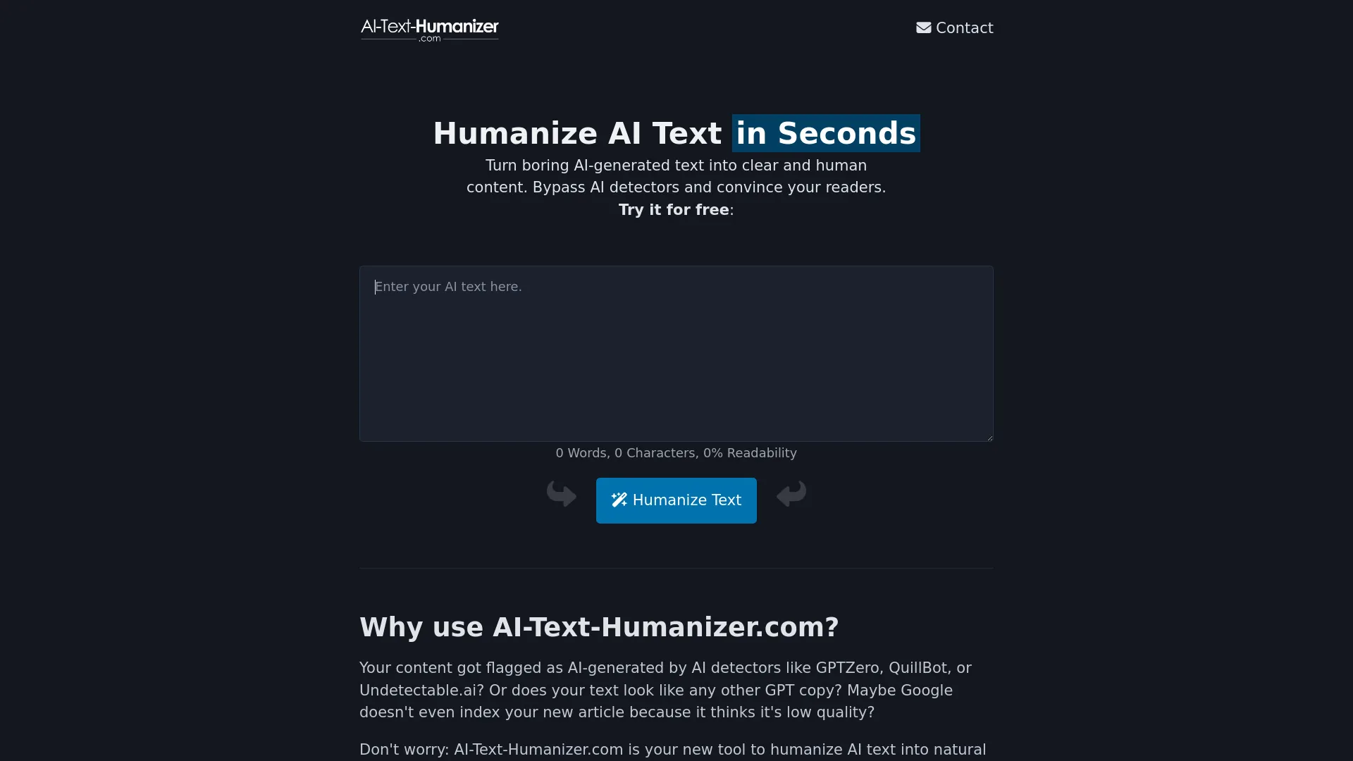 AI-Text-Humanizer.com screenshot