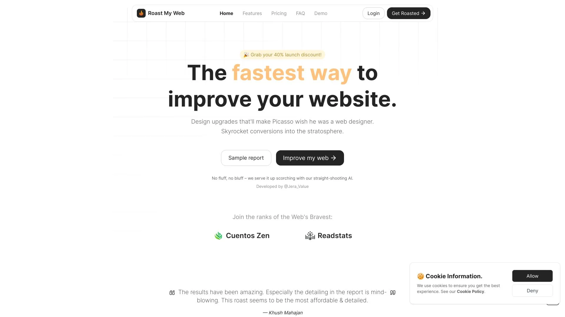 Roast My Web screenshot