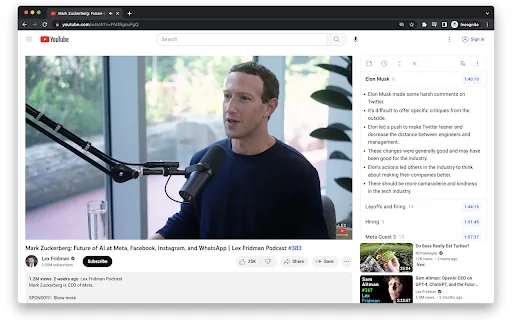 YouTube Extension screenshot