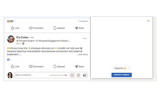 AI LinkedIn Comment Generator screenshot