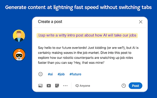 Zapdroid Chrome Extension screenshot
