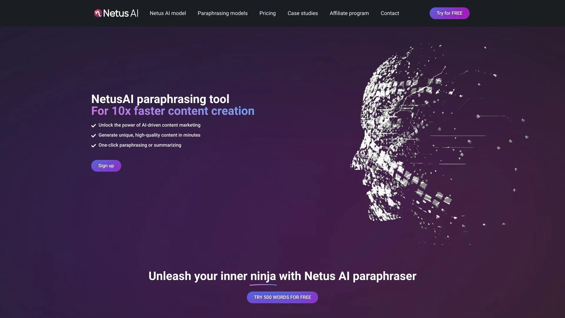 https://www.netusai.com/ screenshot