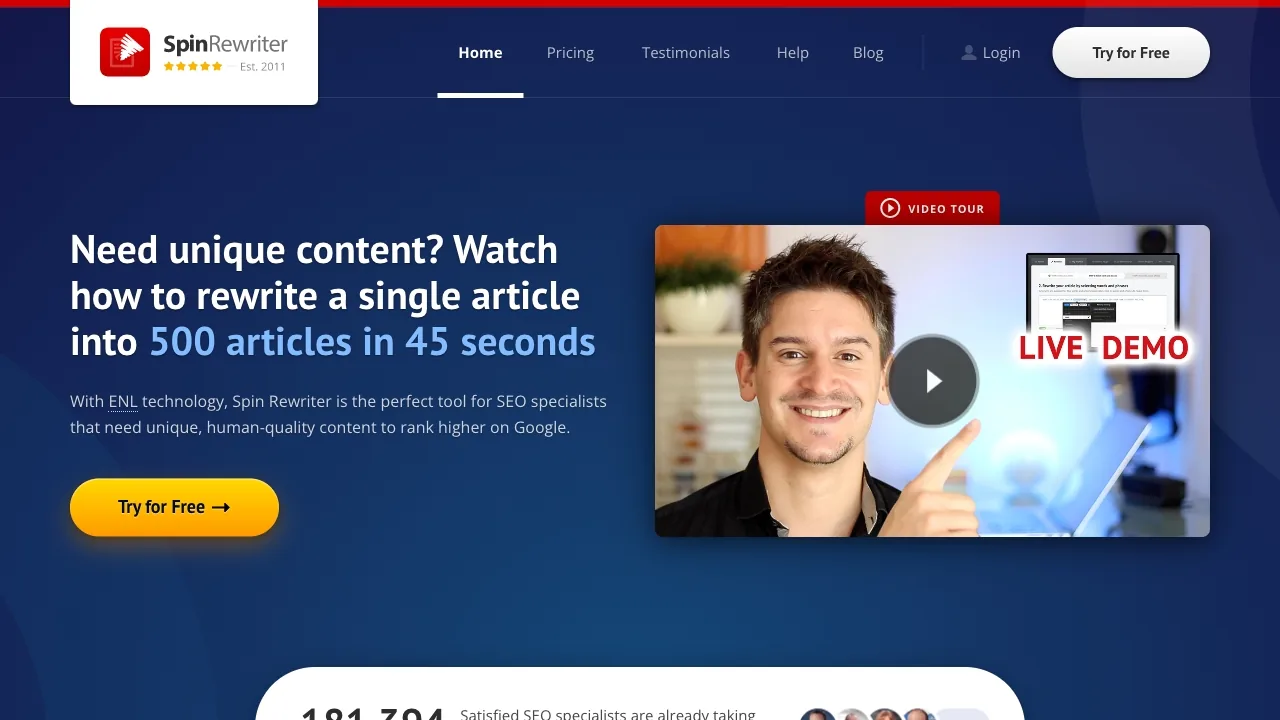 Spin Rewriter screenshot