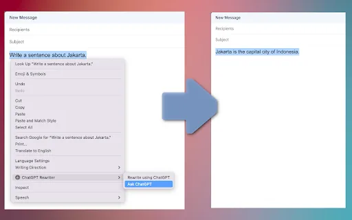 ChatGPT Text Enhancement screenshot
