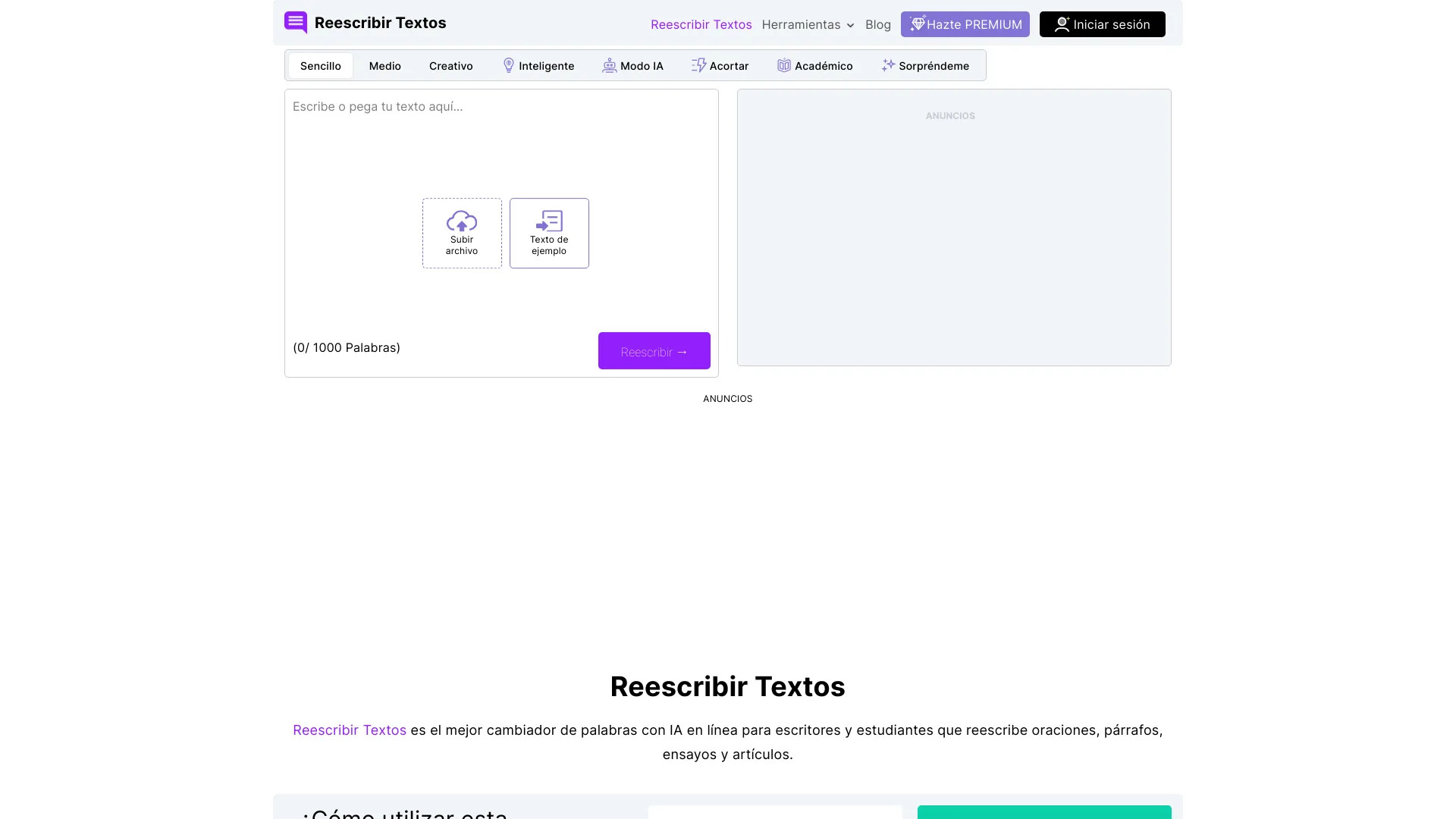 Reescribir Textos - Cambiador de Palabras screenshot