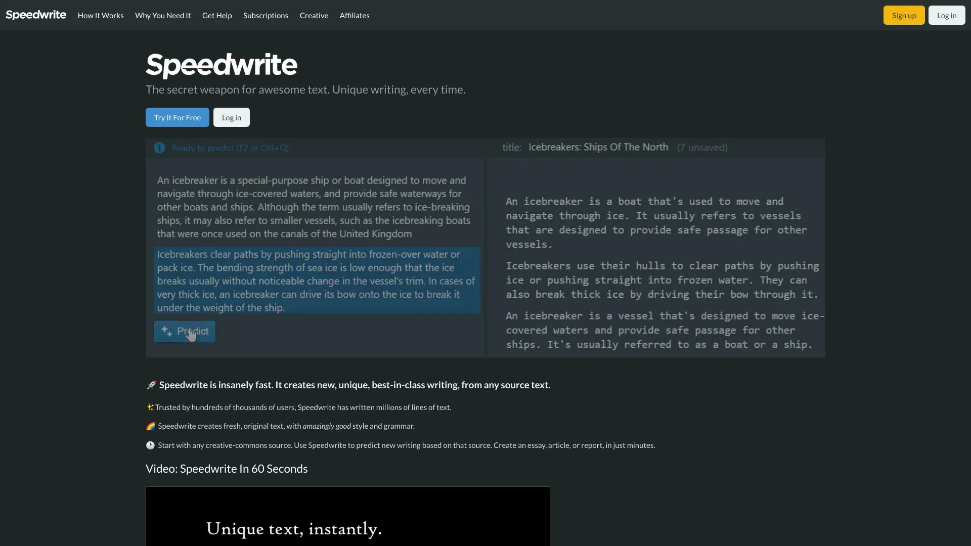 Speedwrite screenshot