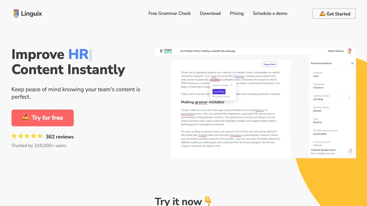 Linguix screenshot