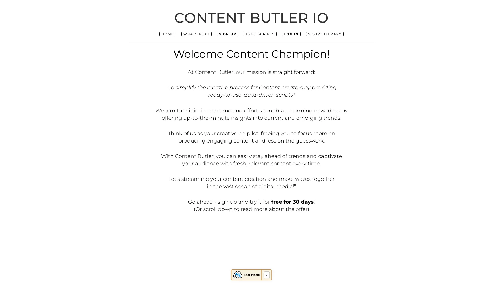 Content Butler.io screenshot