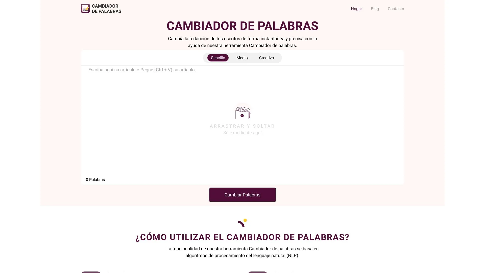 Cambiador de Palabras screenshot