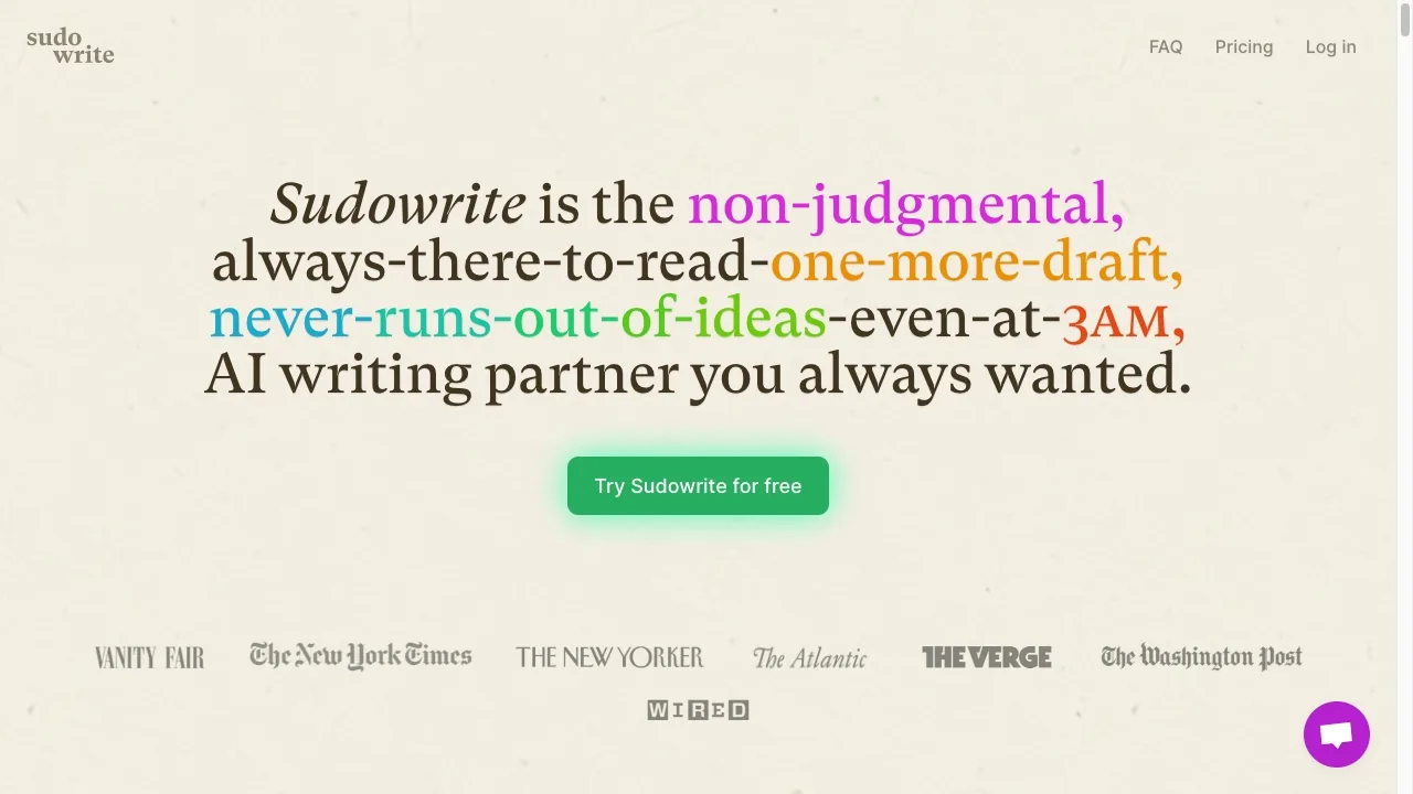 Sudowrite screenshot