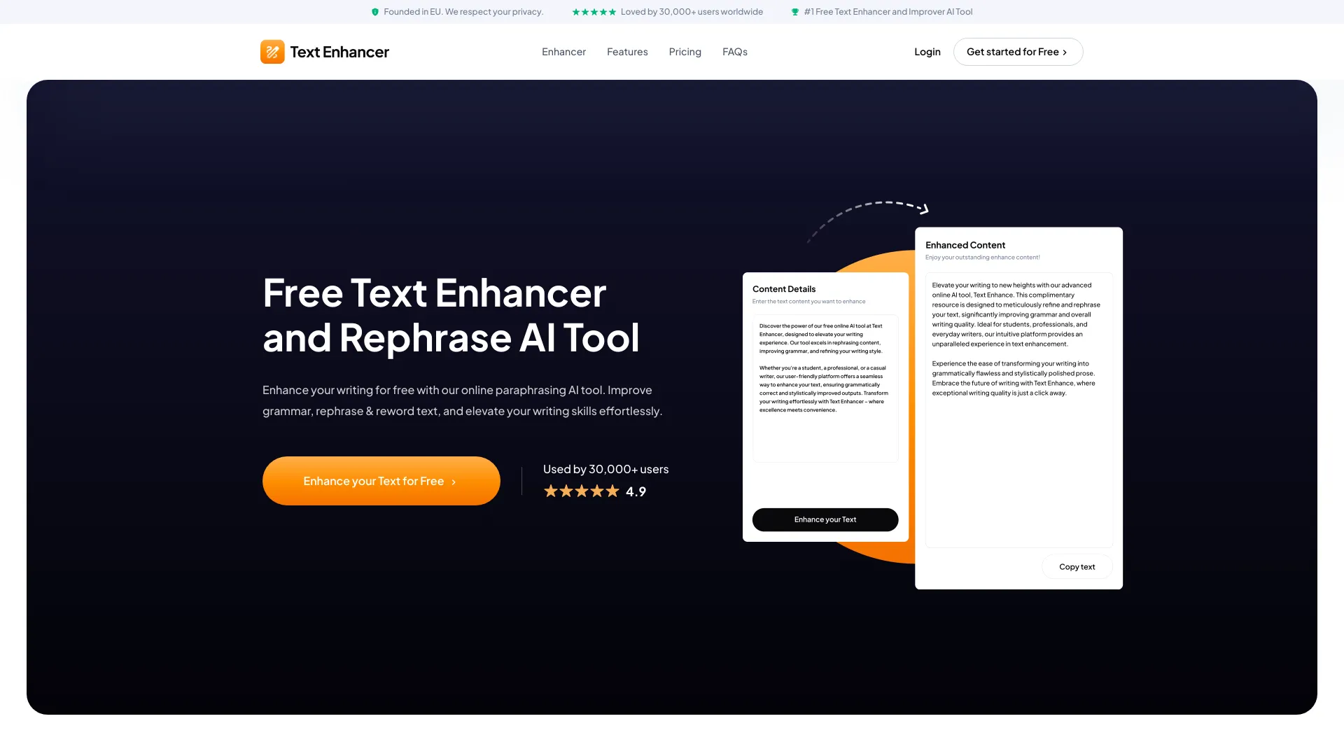 Text-Enhancer.com screenshot