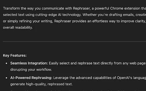 Rephraser screenshot
