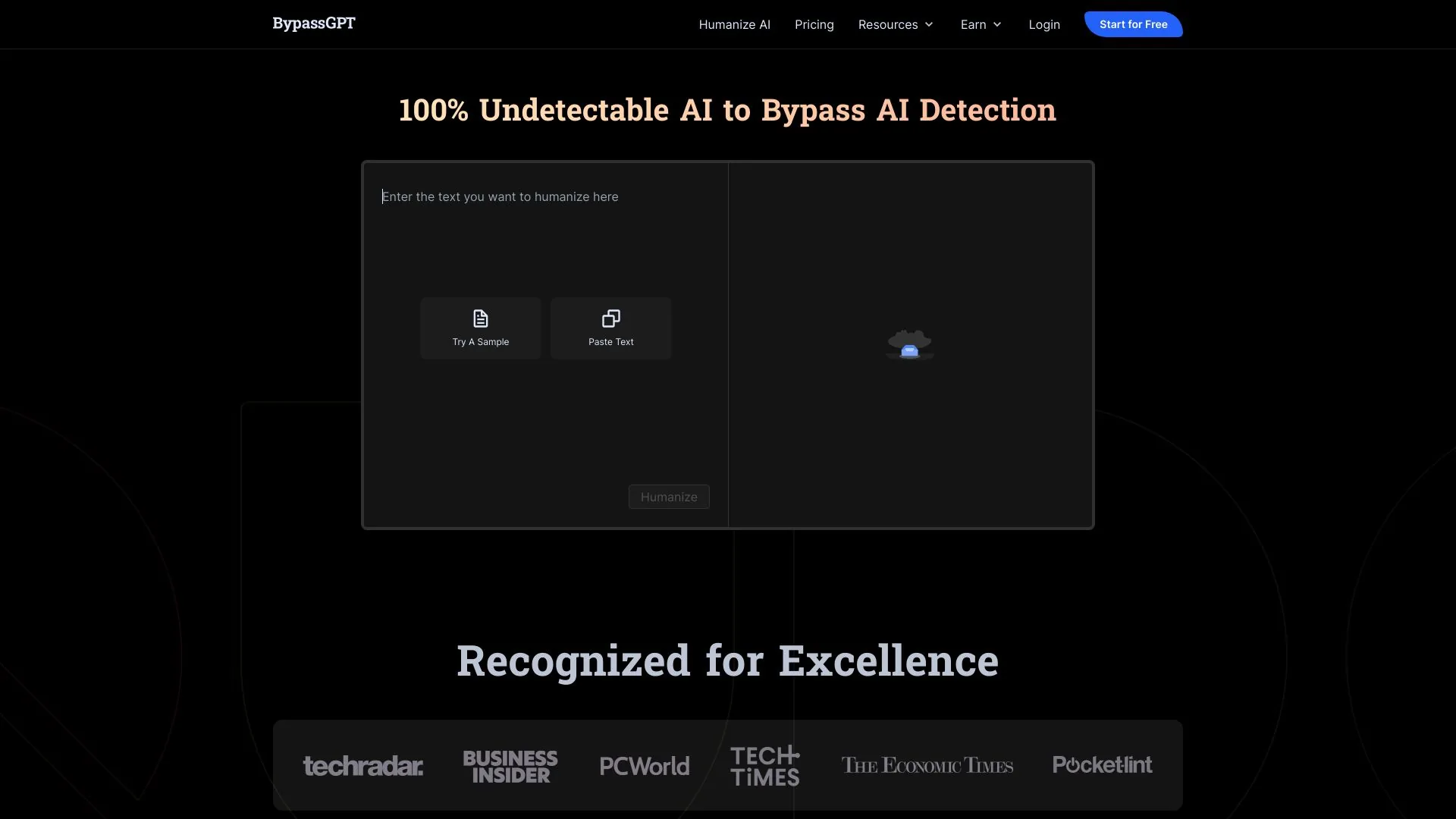 BypassGPT screenshot