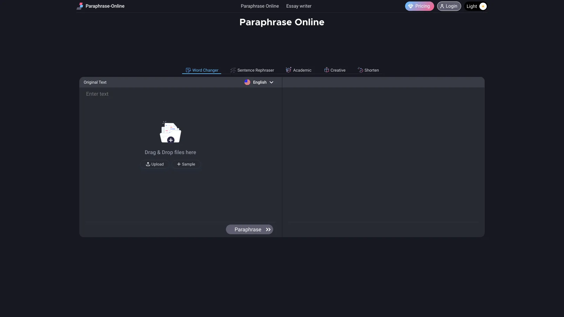Paraphrase Online screenshot