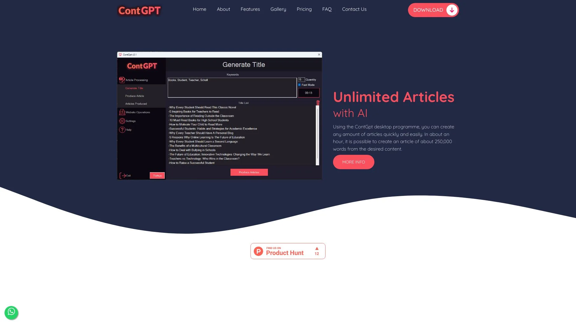 ContGpt - AI Article Generator screenshot