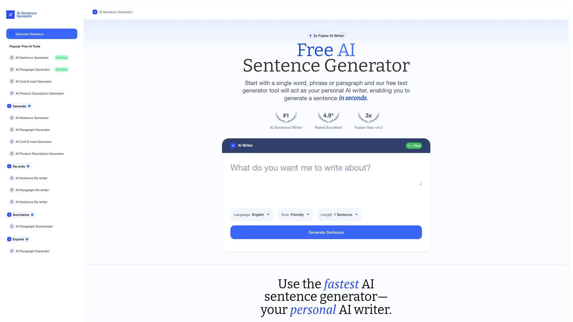 AI Sentence Generator screenshot