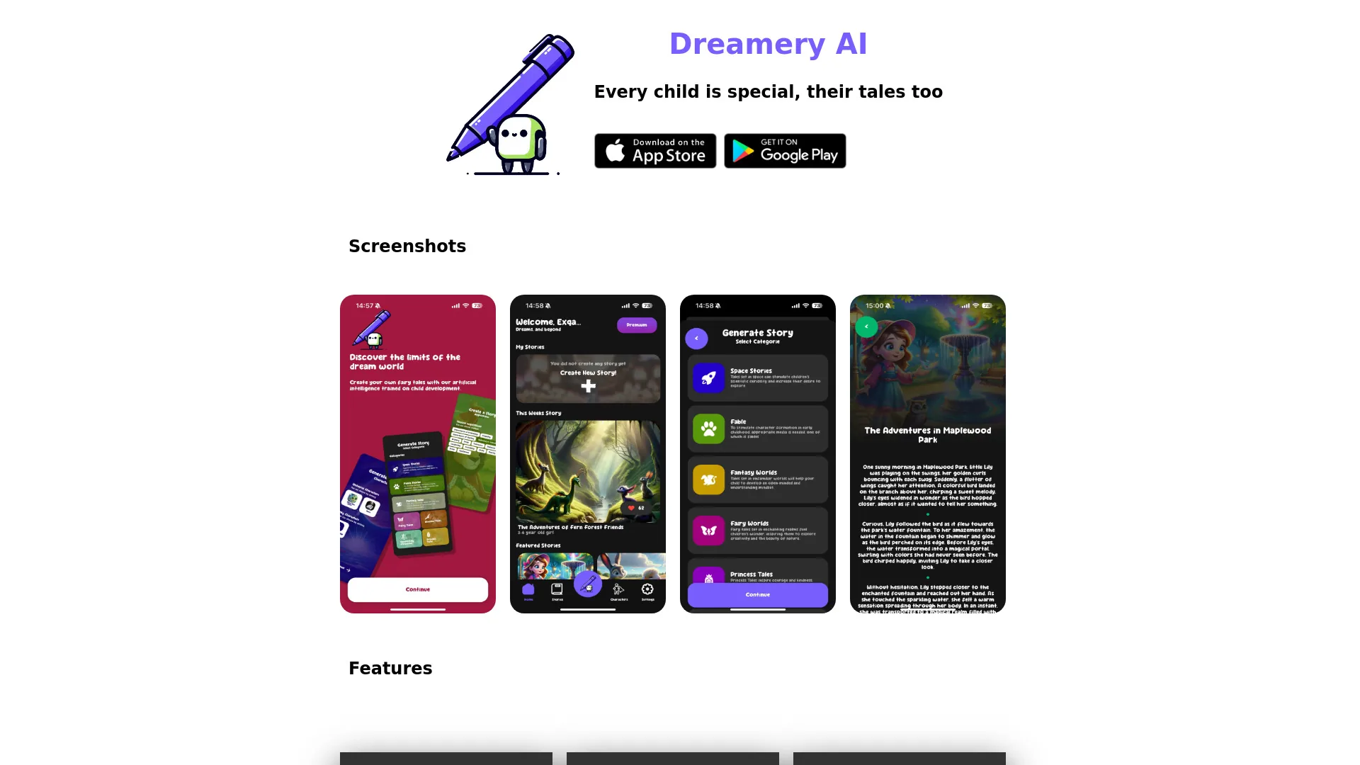 Dreamery AI screenshot