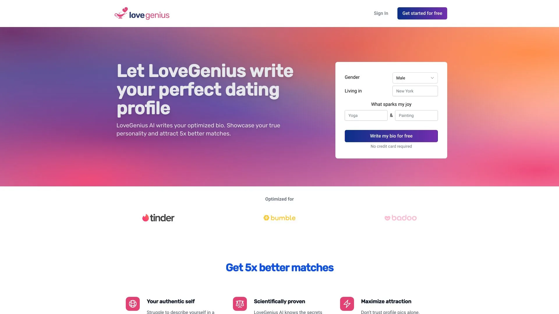 LoveGenius screenshot
