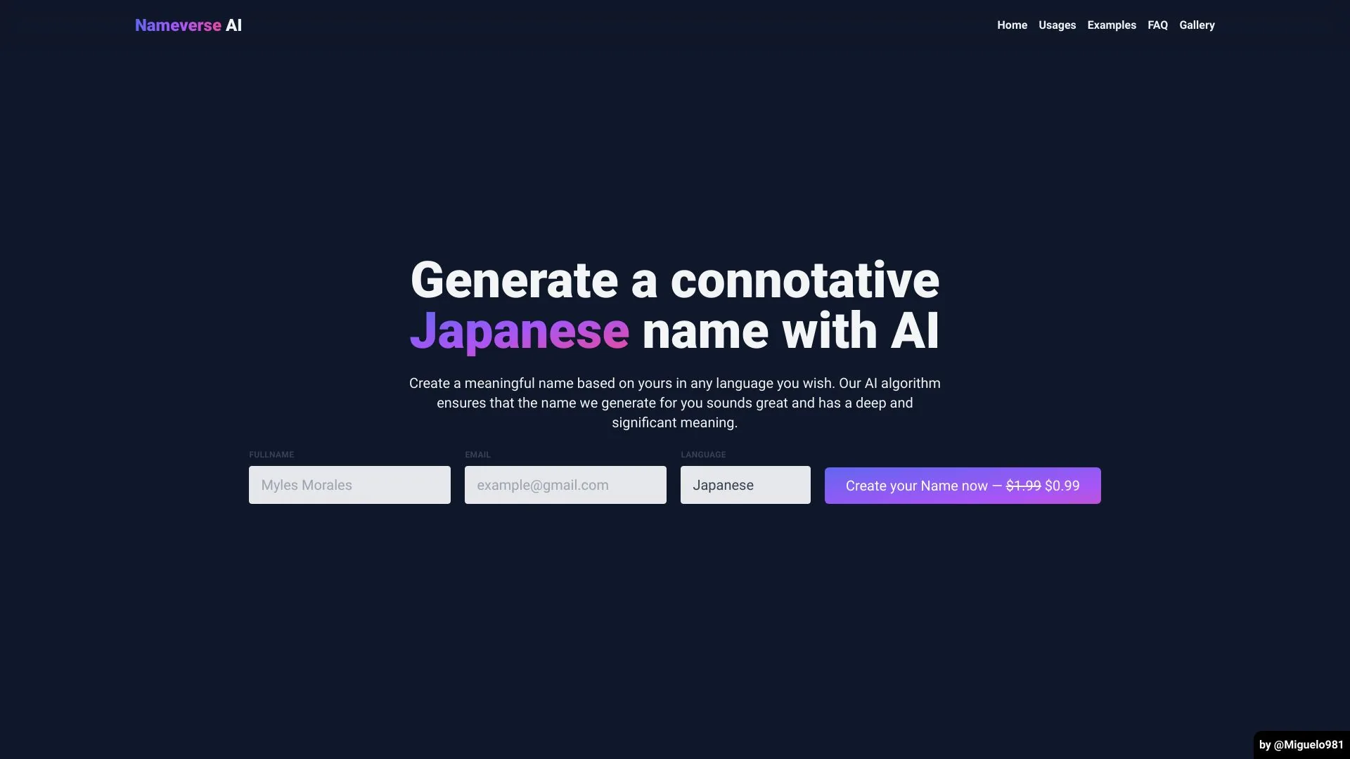 Nameverse AI screenshot