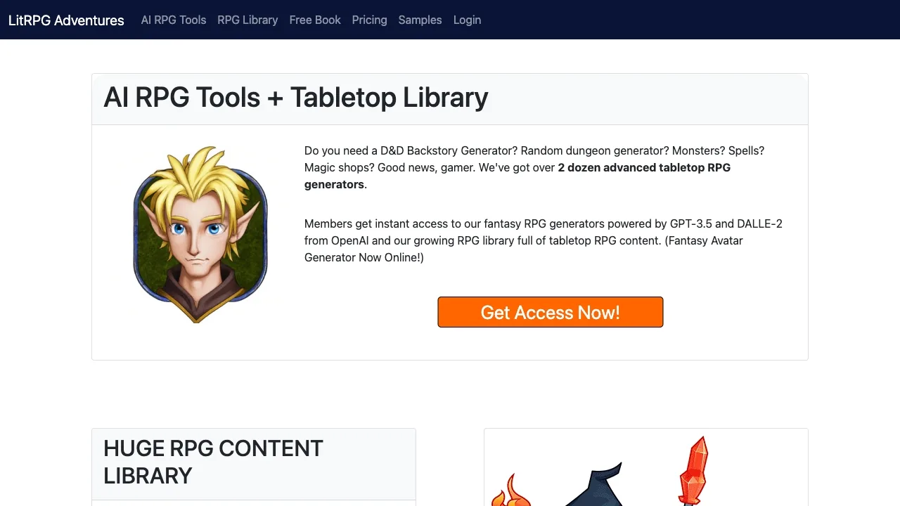 DND Backstory Generator + ChatGPT RPG Tool screenshot