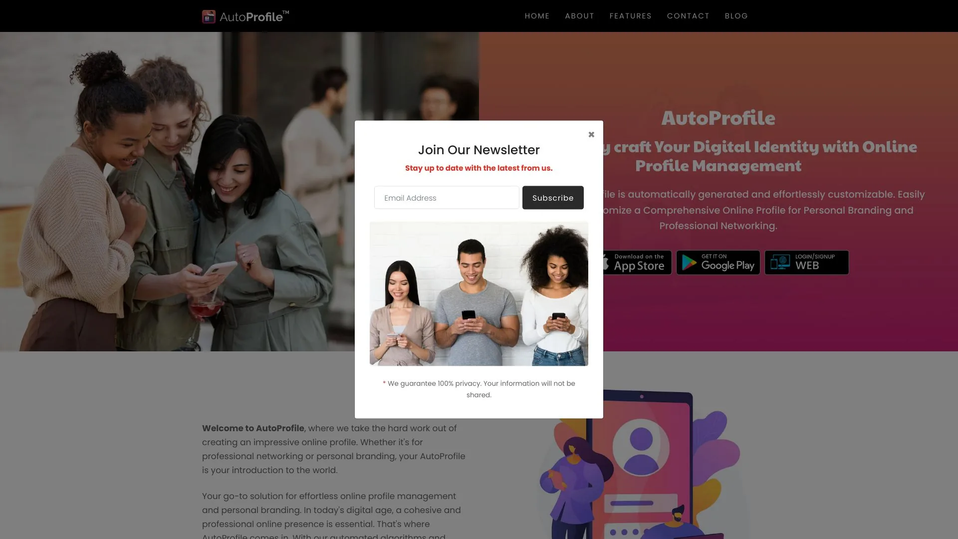 AutoProfile screenshot