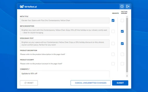 WriteText.ai Browser Extension screenshot