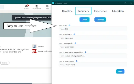AI LinkedIn Helper screenshot