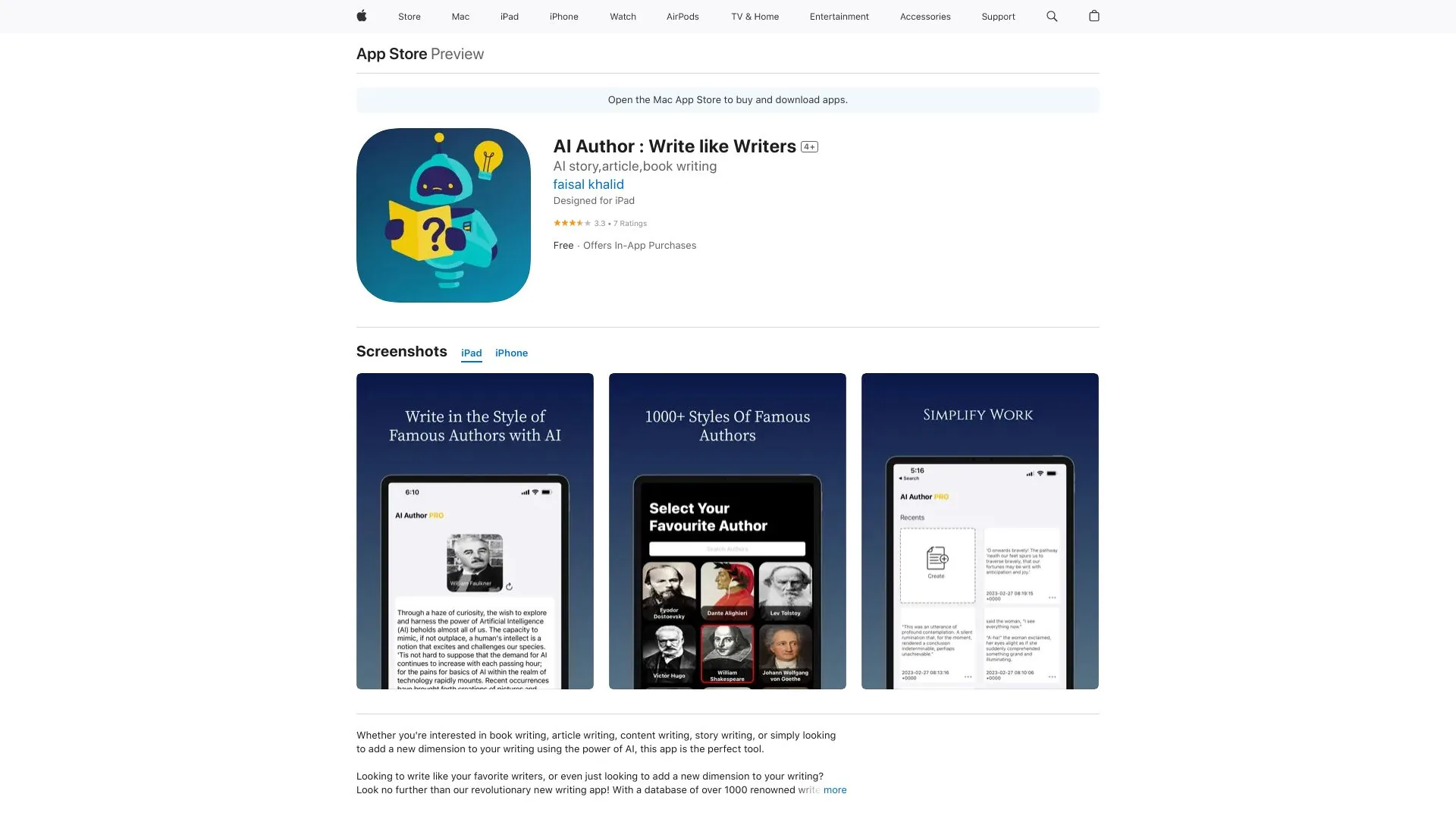 Author Style screenshot