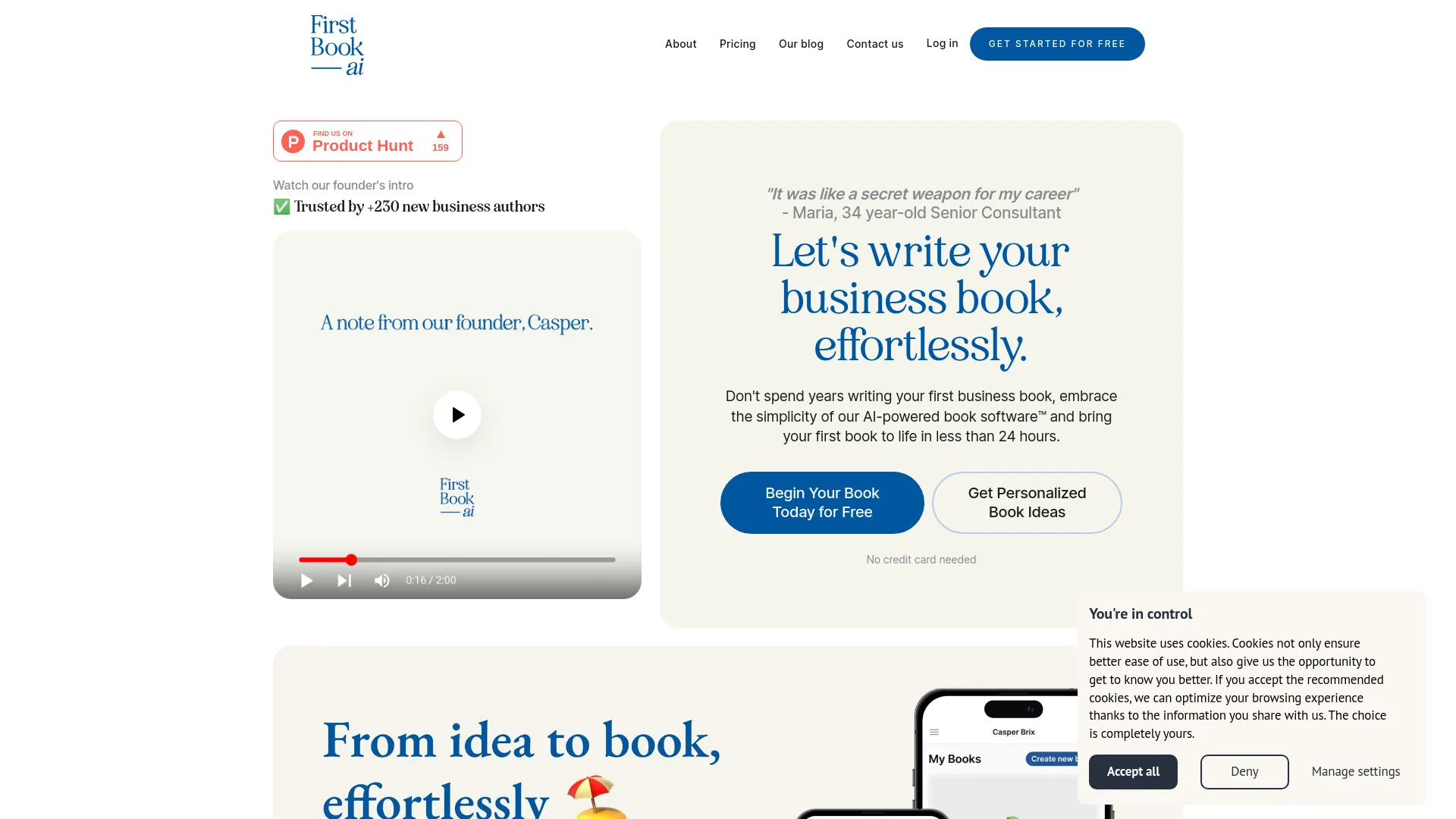 First Book AI screenshot