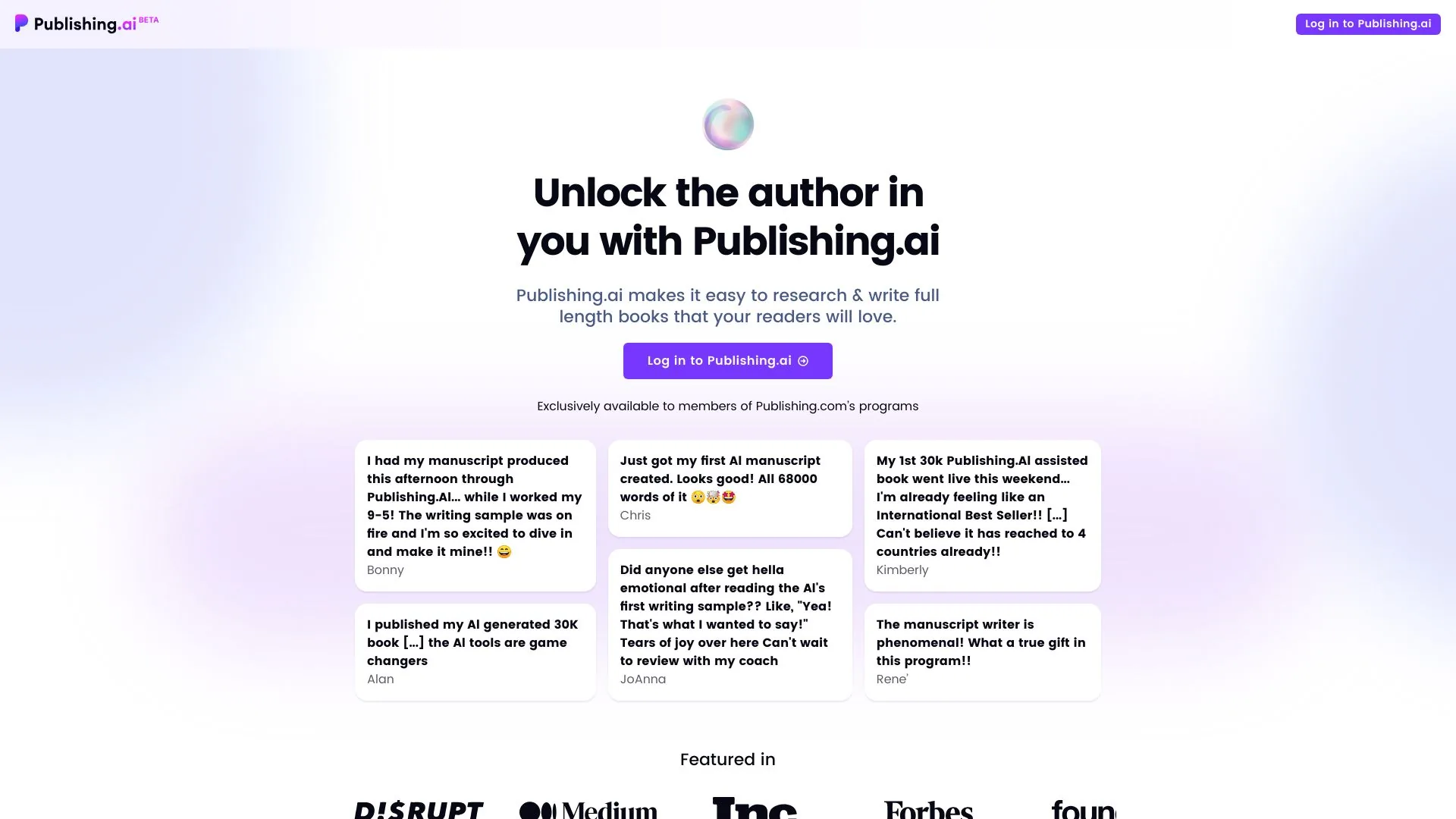 Publishing AI screenshot