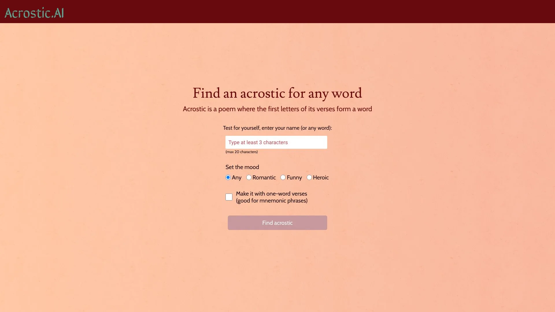 Acrostic AI screenshot