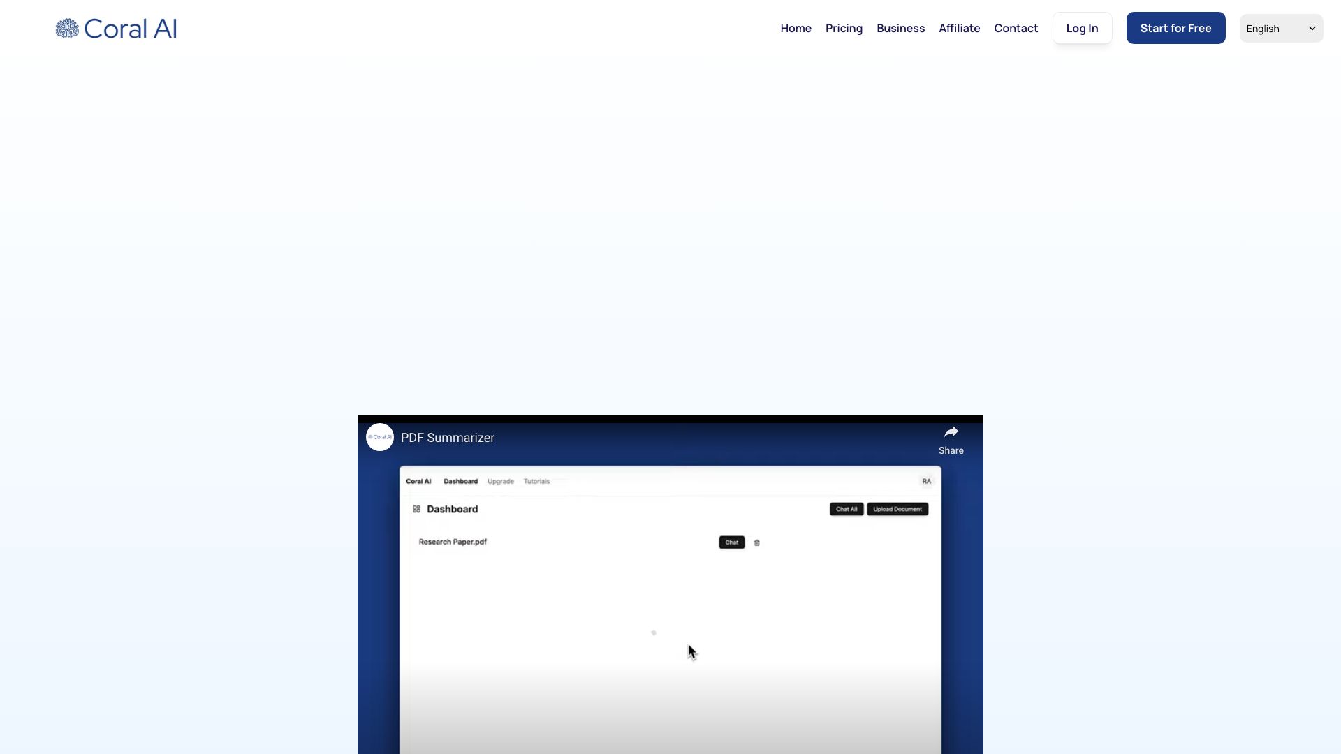 Coral AI PDF Summarizer screenshot