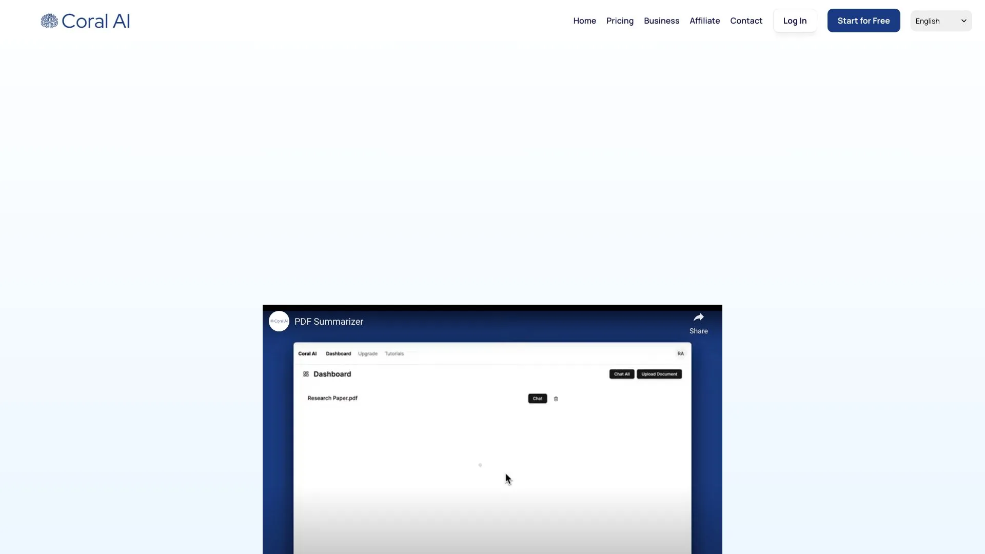 Coral AI PDF Summarizer screenshot