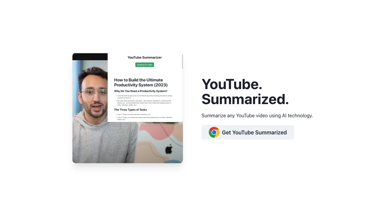 YouTube Summarized screenshot