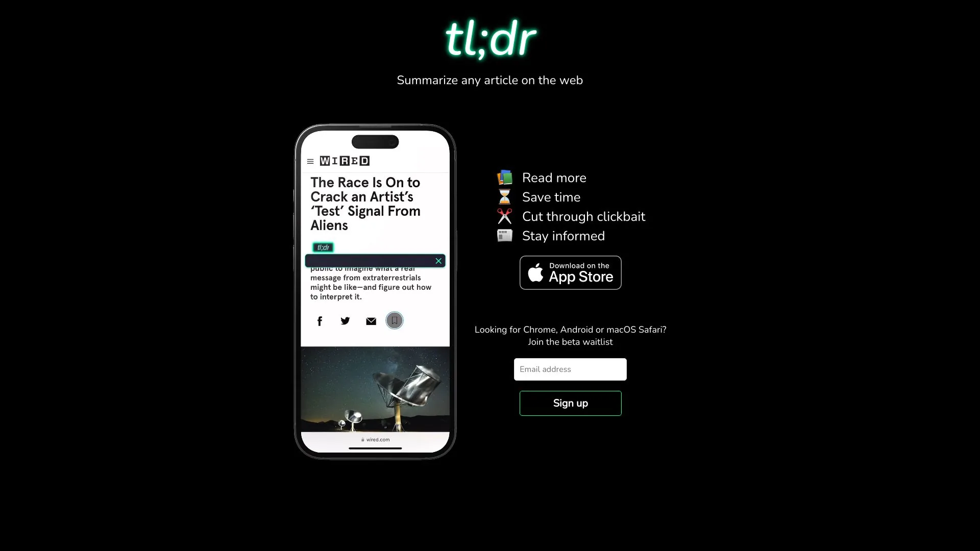 tl;dr AI screenshot