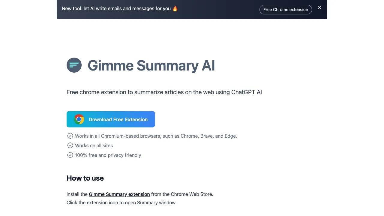 Gimme Summary AI screenshot