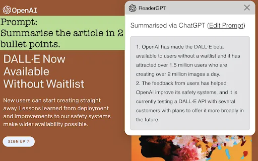 ReaderGPT screenshot