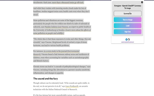 Summarizer Browser Extension screenshot