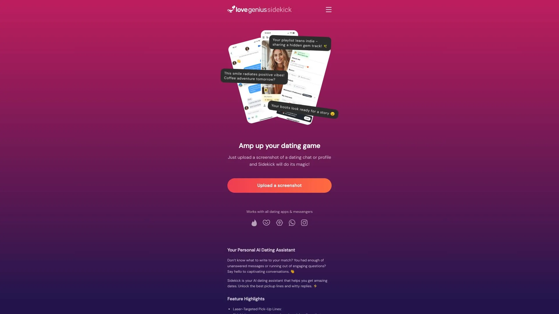 LoveGenius Sidekick screenshot