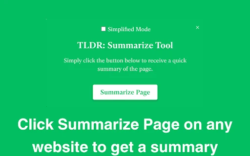 TLDR: Summarize Tool screenshot