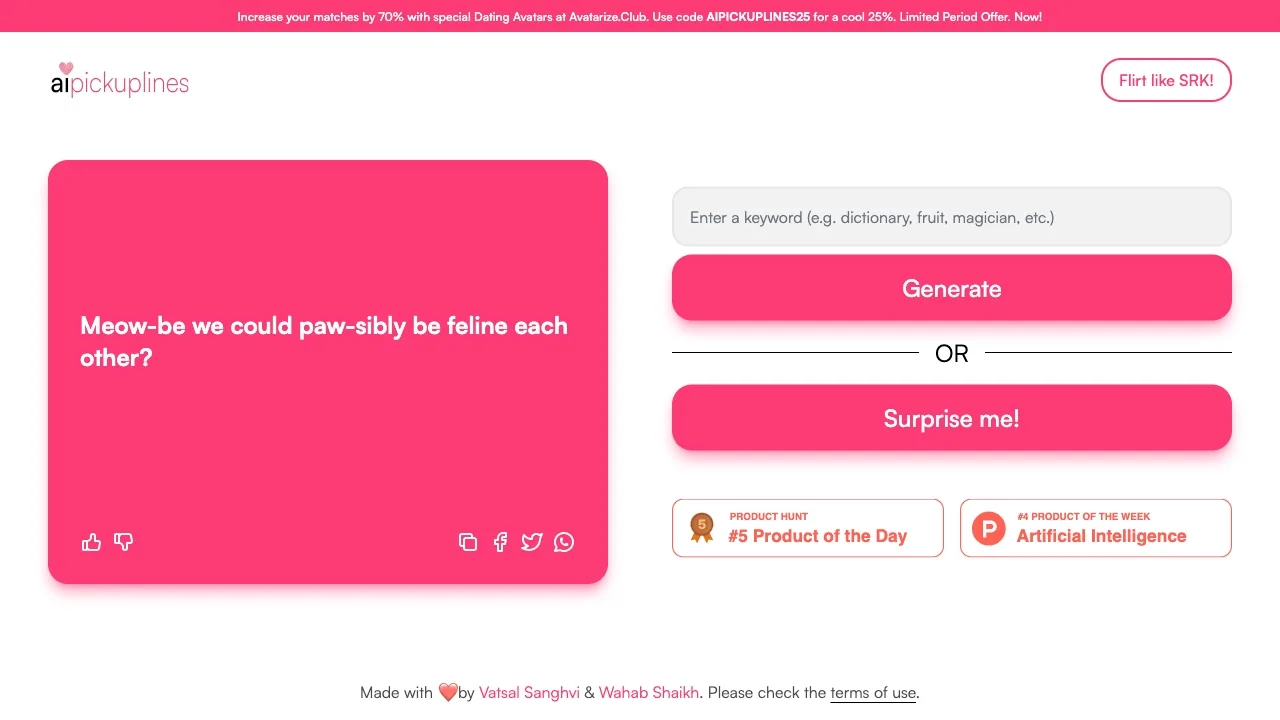 Pickup Line Generator screenshot